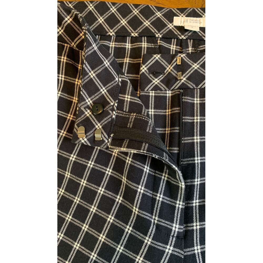 J. Jill Pants Womens 14 Premium Bi Stretch Plaid Mid Rise Black White - Picture 5 of 9